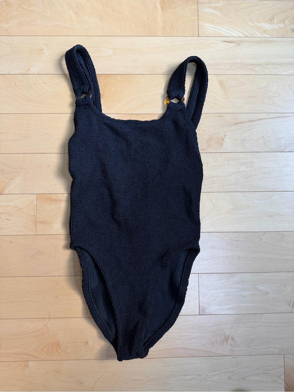 Hunza G Black Textured One-Piece Swimsuit - Picture 4 of 5